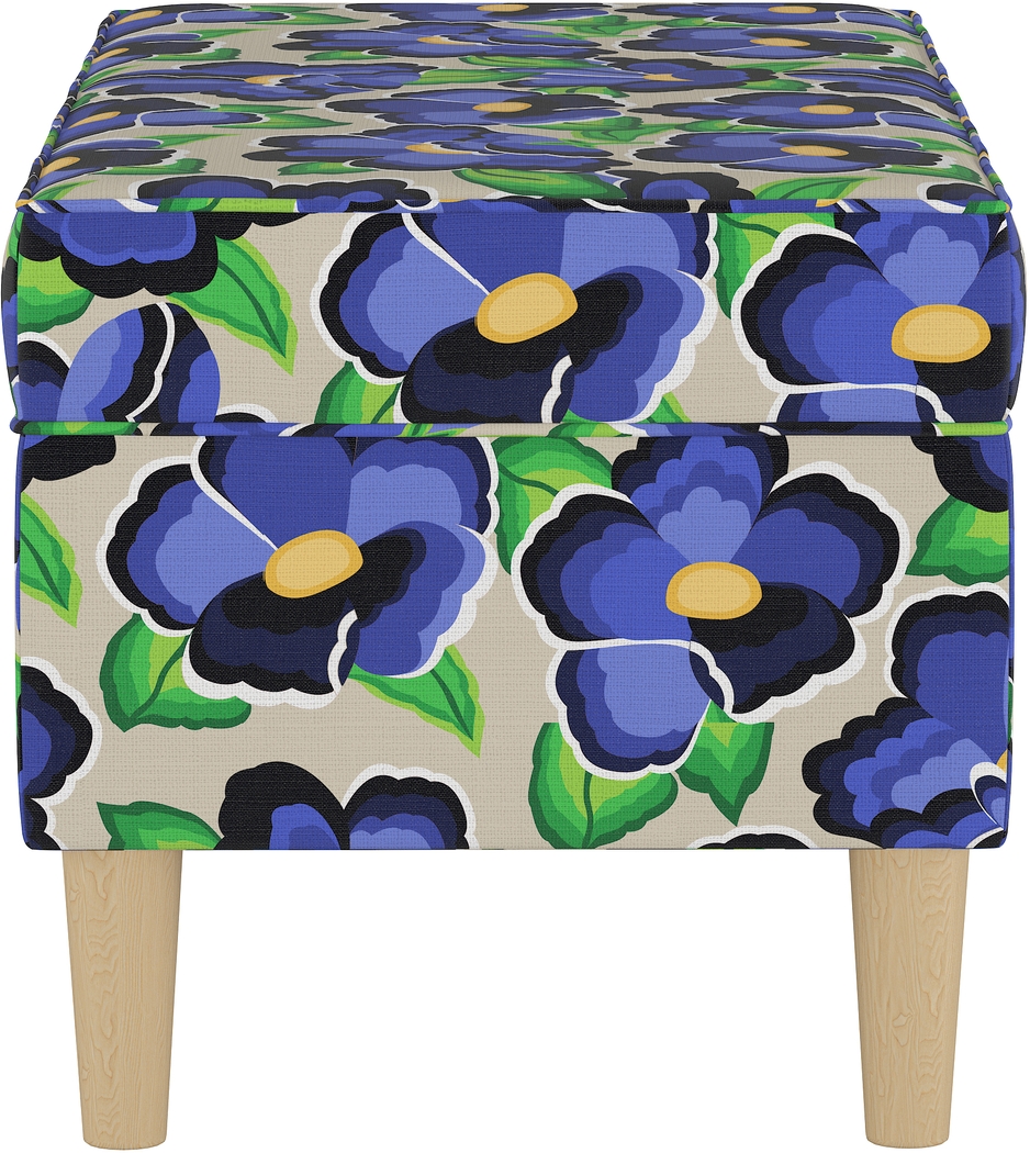 Pladson II Dark Blue Storage Bench - Thumbnail - Image 3