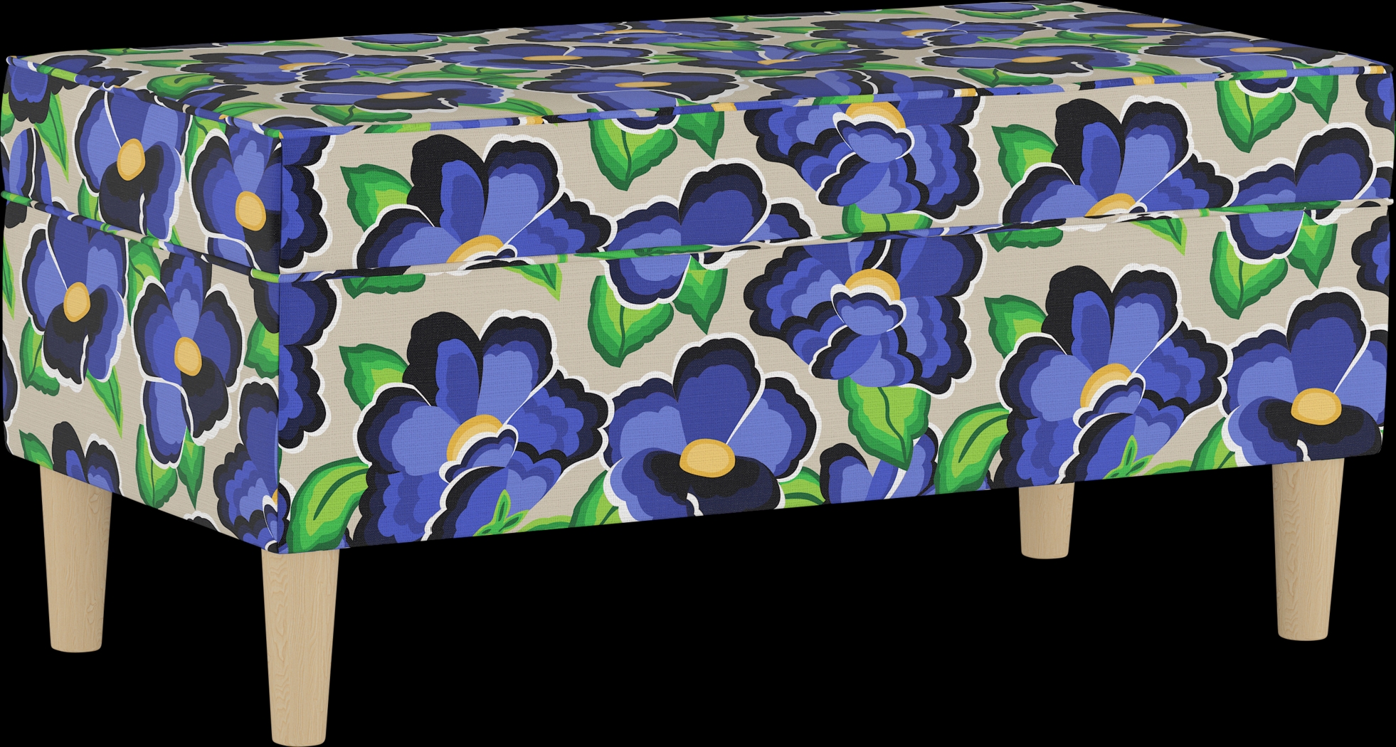 Pladson II Dark Blue Storage Bench - Thumbnail - Image 1