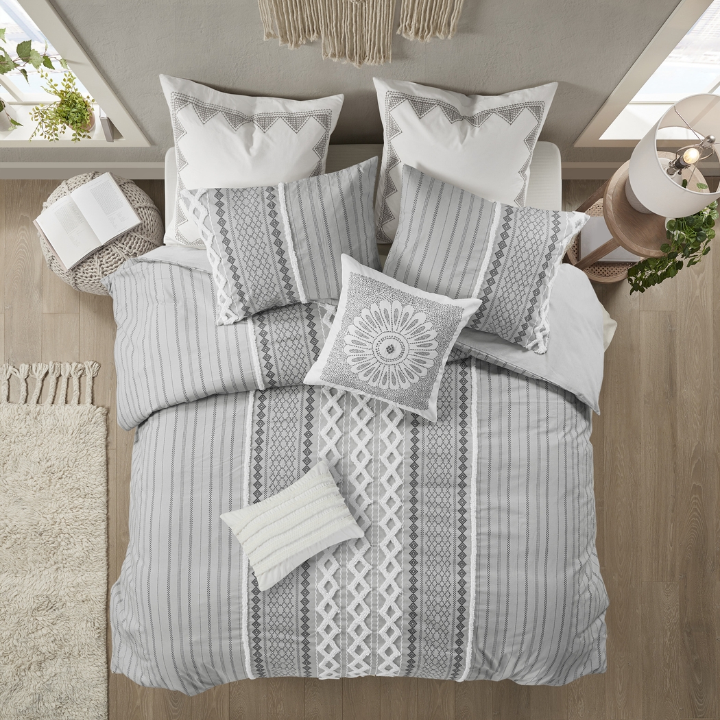 Plaen Gray 3 Pc Full/Queen Duvet Set - Thumbnail - Image 2