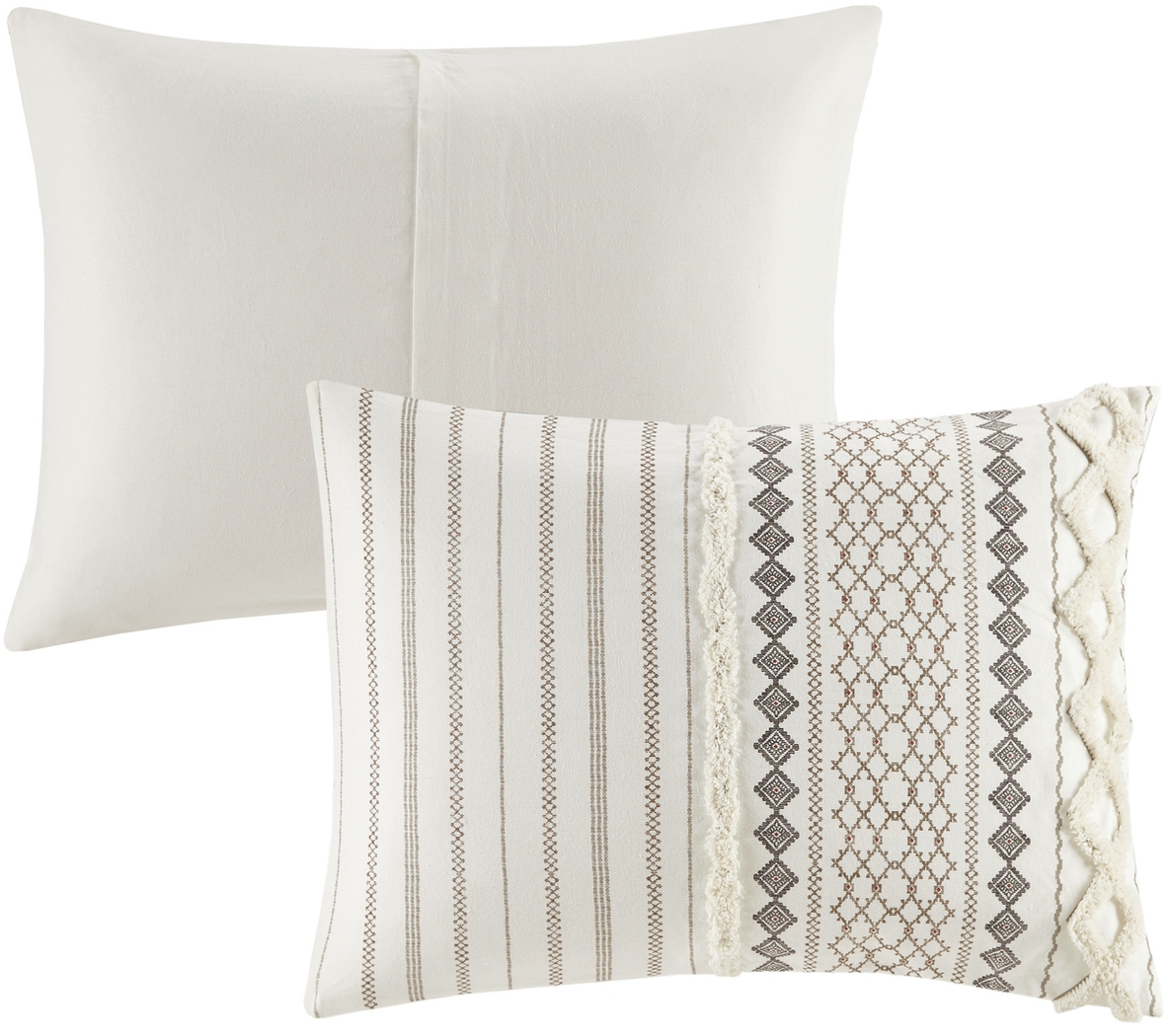 Plaen Ivory 3 Pc Full/Queen Duvet Set - Thumbnail - Image 5