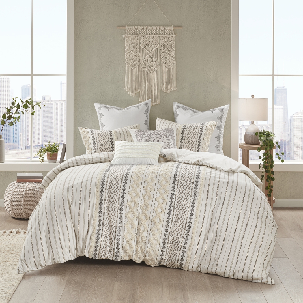 Plaen Ivory 3 Pc King/California King Duvet Set - Thumbnail - Image 3