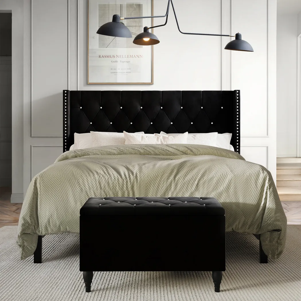 Plaisend Black King Bed - Thumbnail - Image 2