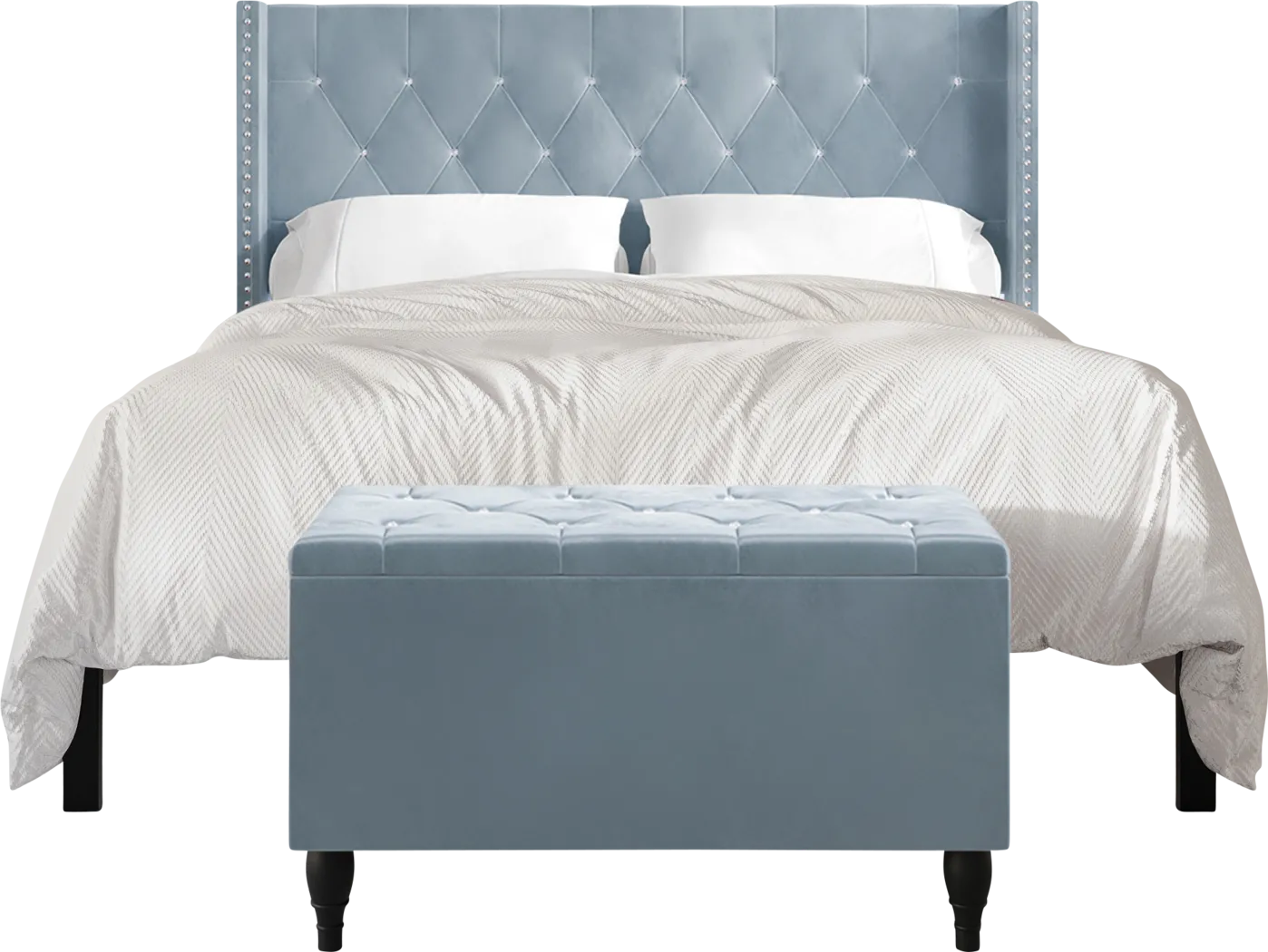 Plaisend Light Blue Full Bed - Thumbnail - Image 8