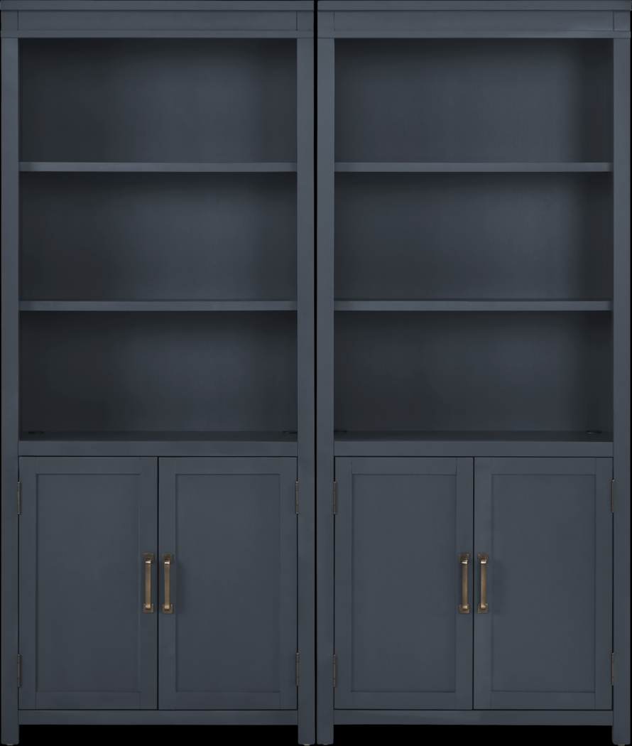 Planefield Blue 2 Pc Door Bookcase Set - Thumbnail - Image 1