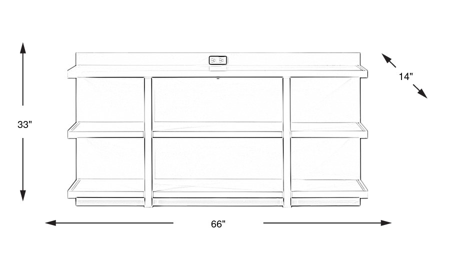 Dimension Image. Please refer to the Dimension Tab on this page for dimension details.