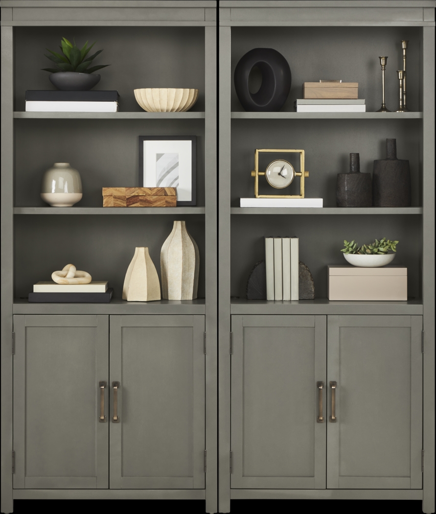 Planefield Gray 2 Pc Door Bookcase Set - Thumbnail - Image 2