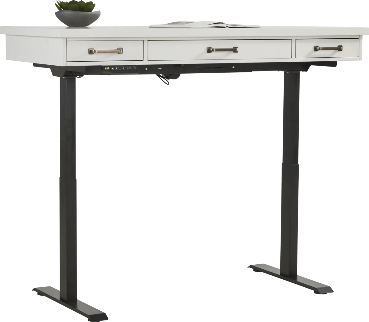 Planefield White 2 Pc Adjustable Desk - Thumbnail - Image 2