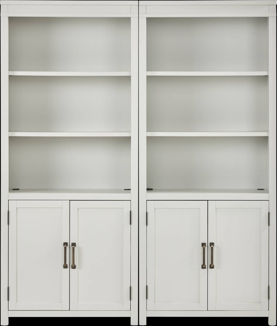 Planefield White 2 Pc Door Bookcase Set - Thumbnail - Image 1