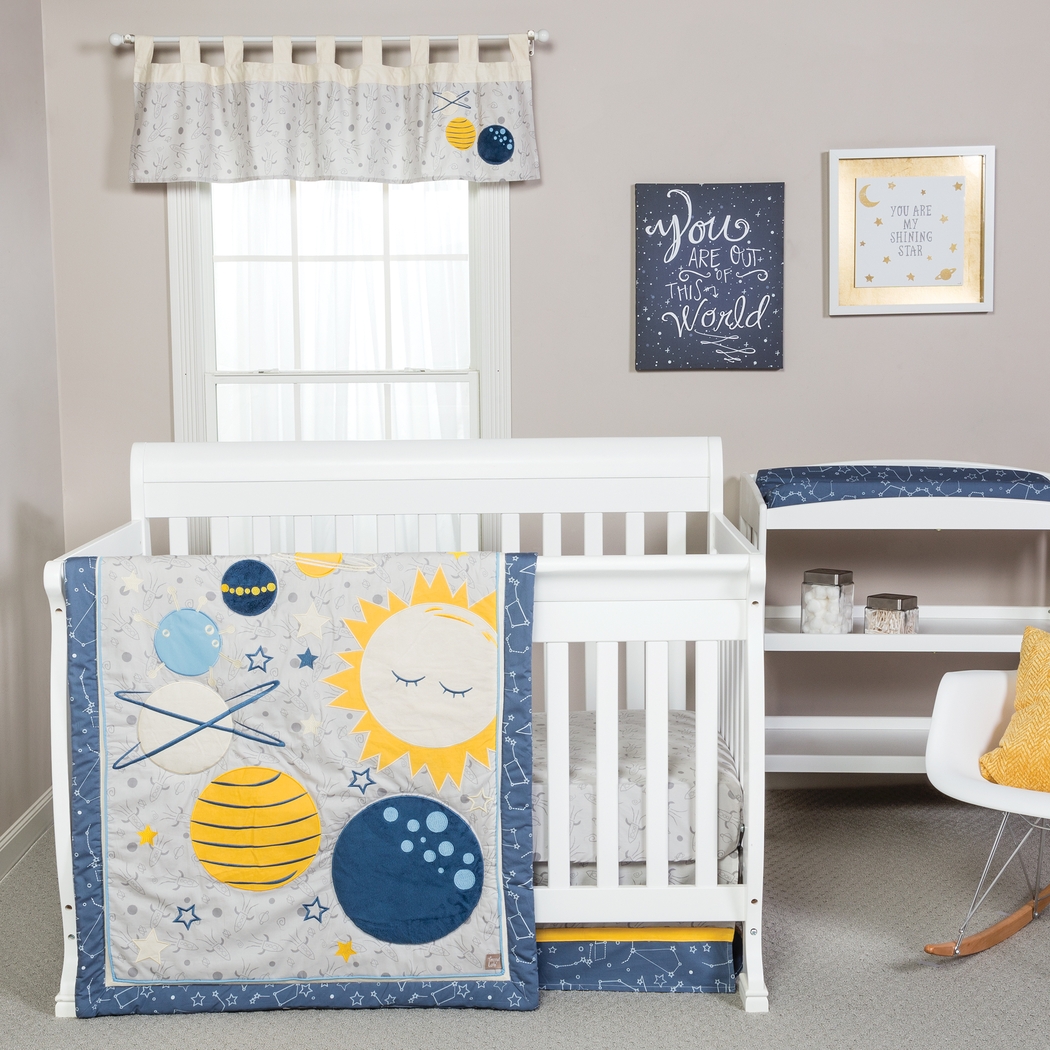 Planetary Slumbers Yellow 3 Pc Baby Bedding Set - Thumbnail - Image 8
