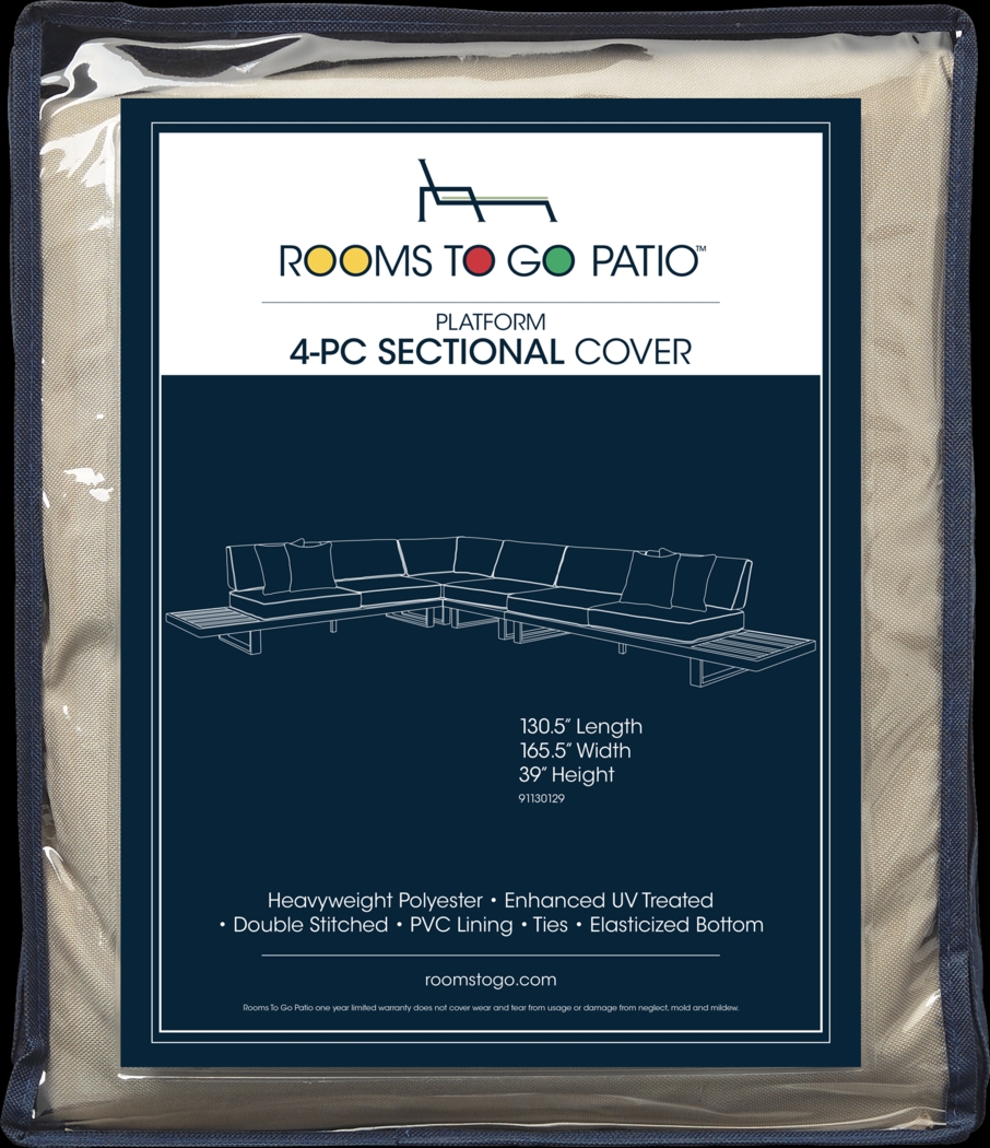 Platform 4 Pc Patio Sectional Cover - Thumbnail - Image 1