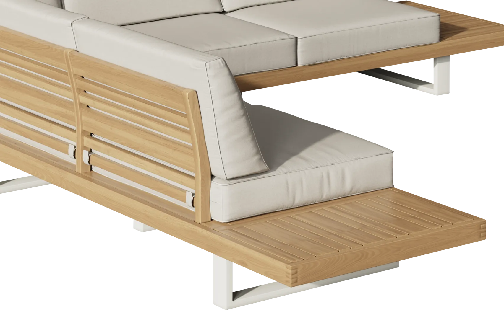 Platform Teak 3 Pc Outdoor Sectional with Vapor Cushions - Thumbnail - Image 3