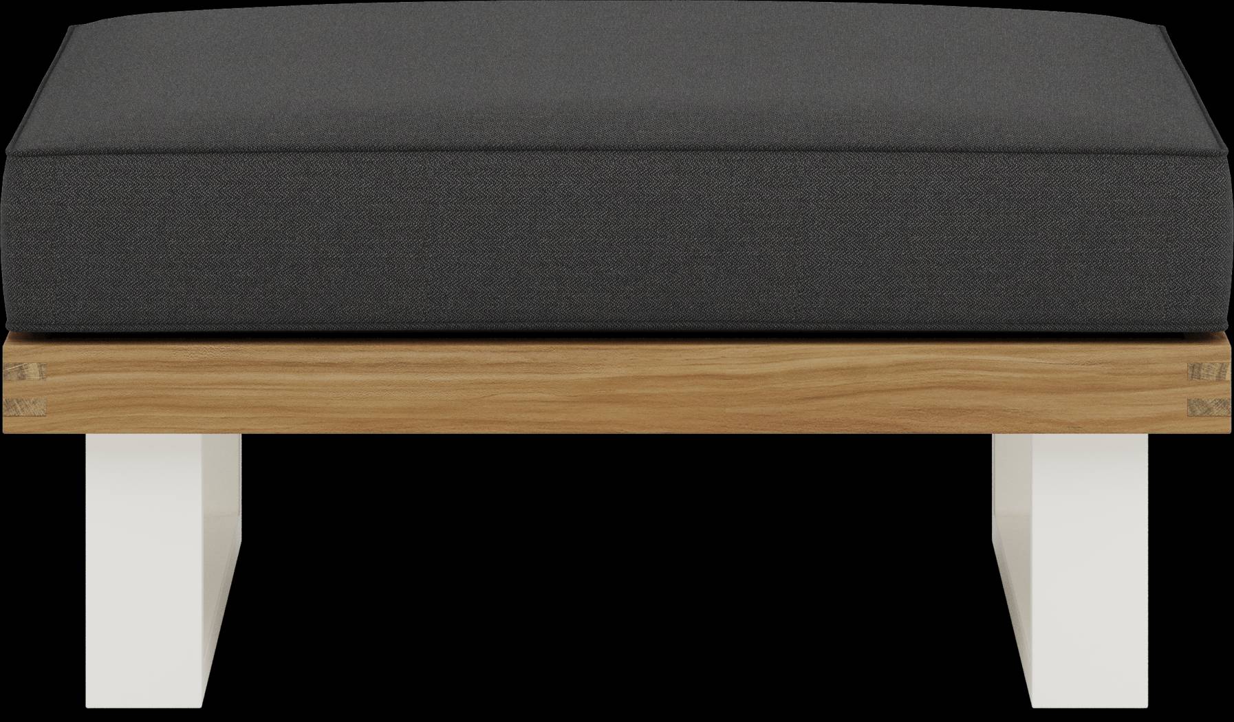 Platform Teak Outdoor Ottoman with Charcoal Cushion - Thumbnail - Image 2