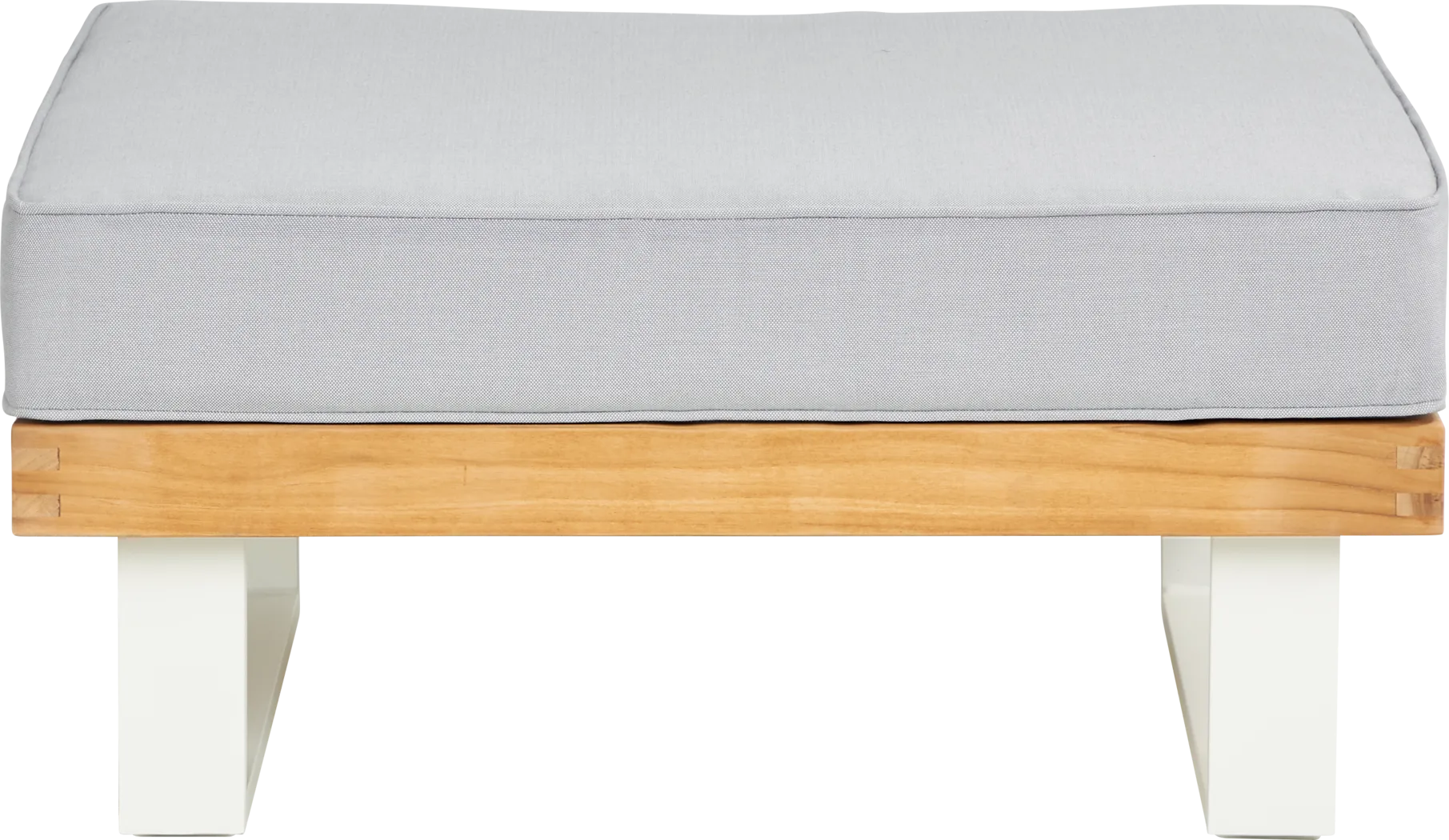 Platform Teak Outdoor Ottoman with Pewter Cushion - Thumbnail - Image 2