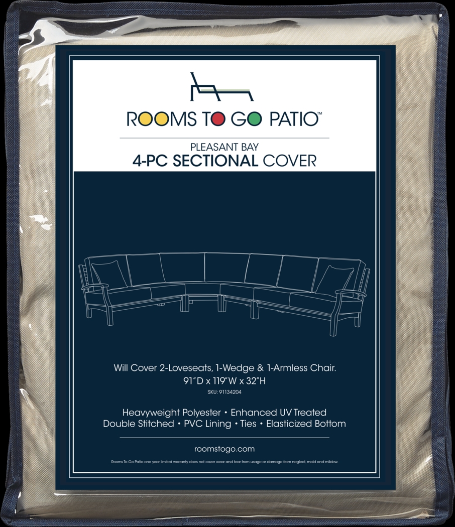 Pleasant Bay 4 Pc Patio Sectional Cover - Thumbnail - Image 1