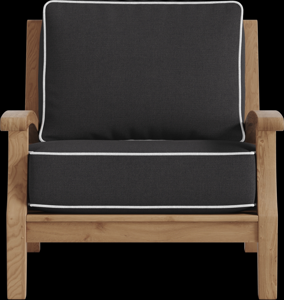 Pleasant Bay Teak 4 Pc Outdoor Seating Set with Charcoal Cushions - Thumbnail - Image 5