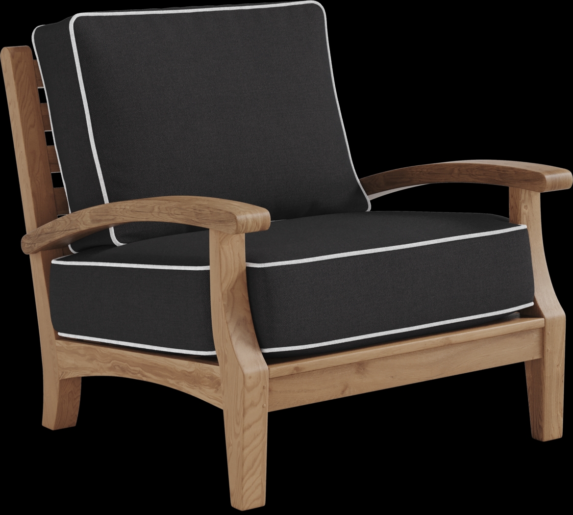 Pleasant Bay Teak 4 Pc Outdoor Seating Set with Charcoal Cushions - Thumbnail - Image 4