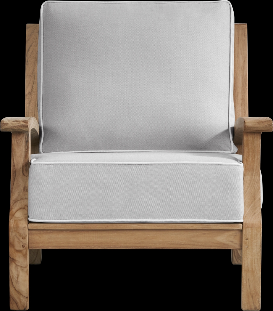 Pleasant Bay Teak 4 Pc Outdoor Loveseat Seating Set with Pewter Cushions - Thumbnail - Image 6