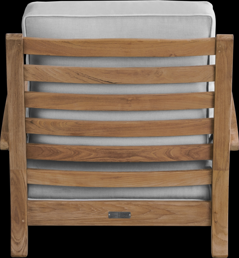 Pleasant Bay Teak 4 Pc Outdoor Loveseat Seating Set with Pewter Cushions - Thumbnail - Image 7