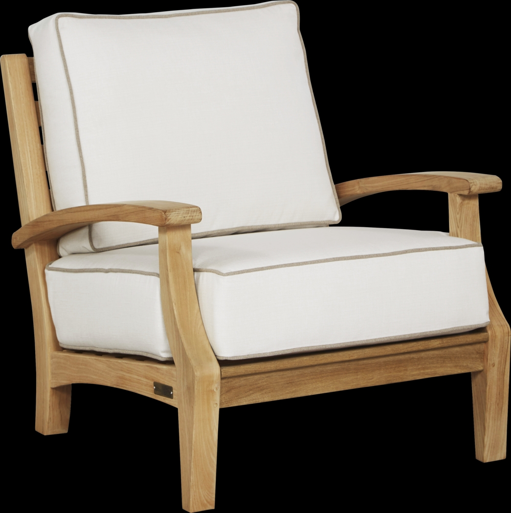 Pleasant Bay Teak 4 Pc Outdoor Seating Set with Vapor Cushions - Thumbnail - Image 4