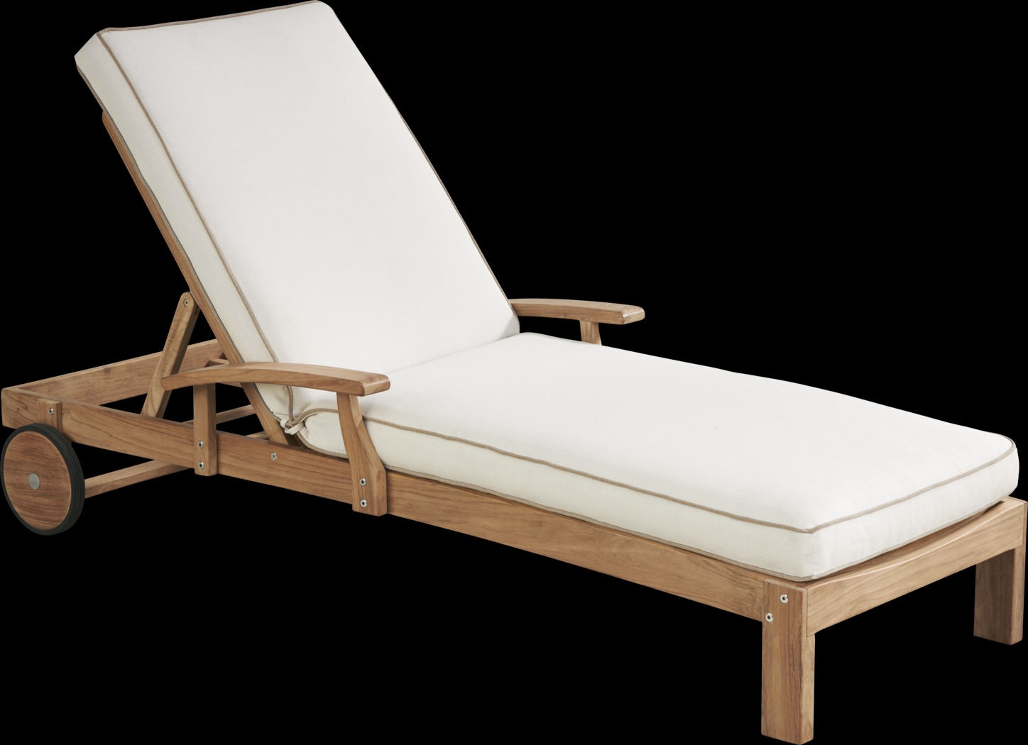 Pleasant Bay Teak Outdoor Chaise with Vapor Cushions - Thumbnail - Image 1