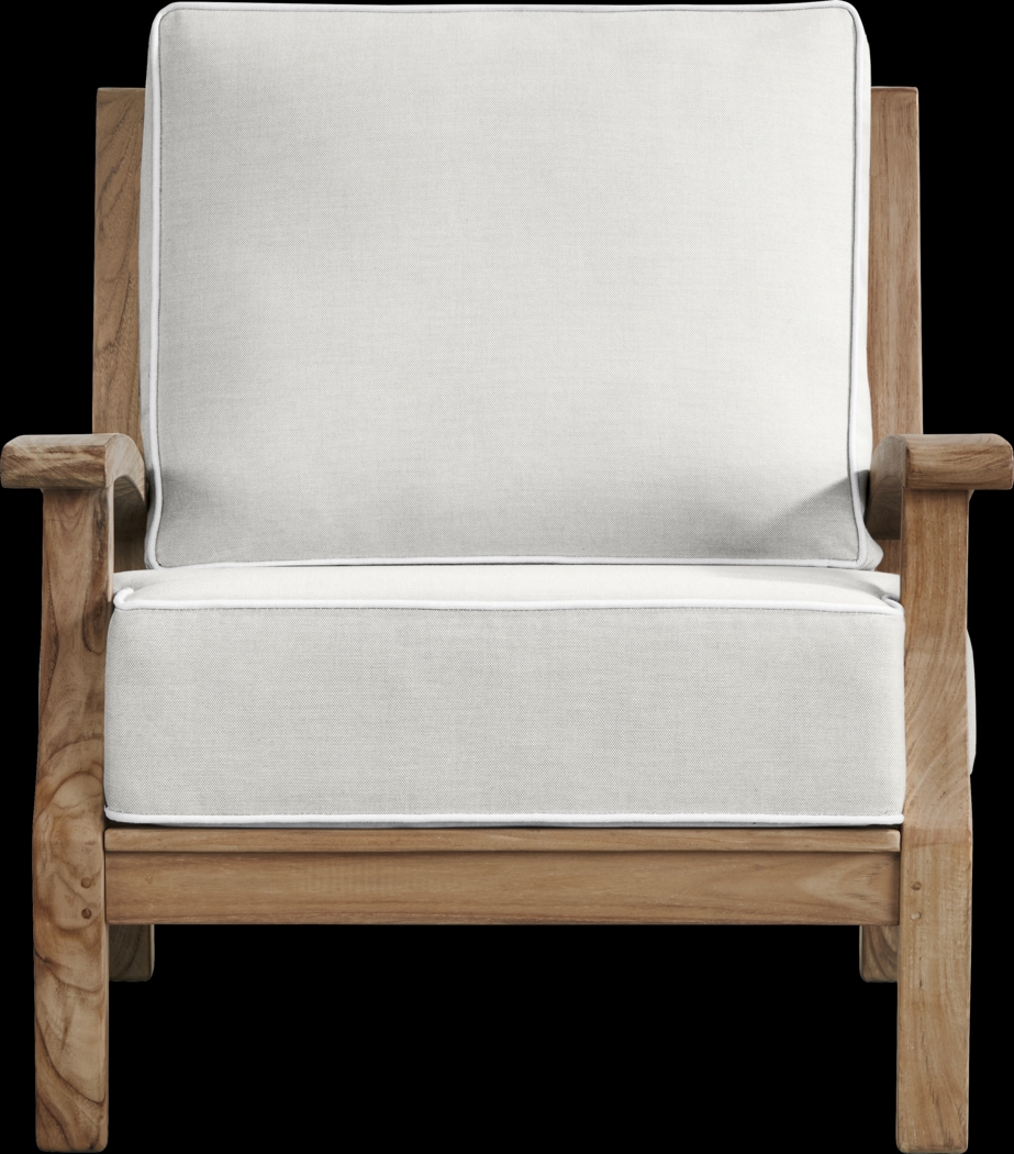 Pleasant Bay Teak Outdoor Chair with Dove Cushions - Thumbnail - Image 2