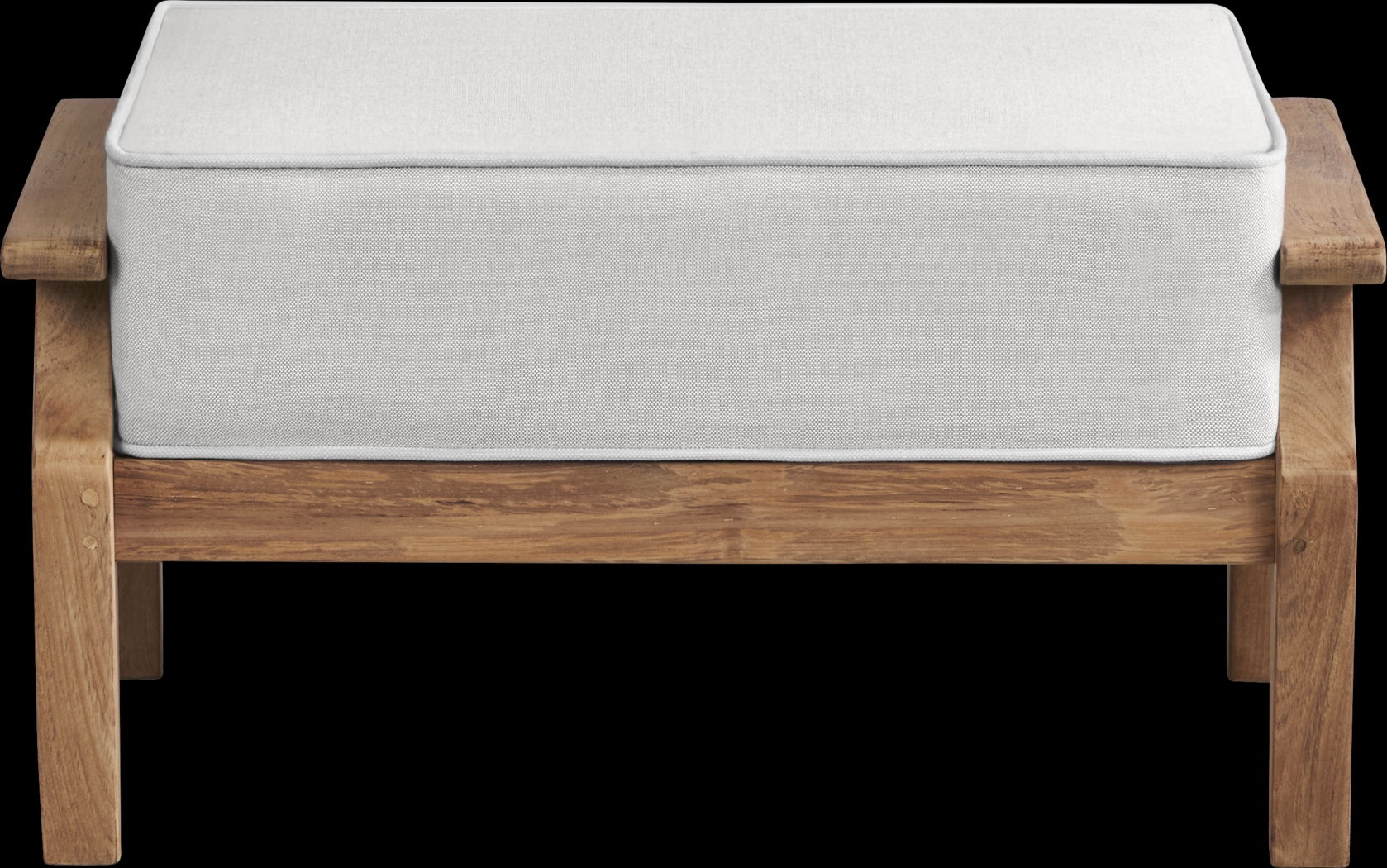 Pleasant Bay Teak Outdoor Ottoman with Dove Cushion - Thumbnail - Image 2