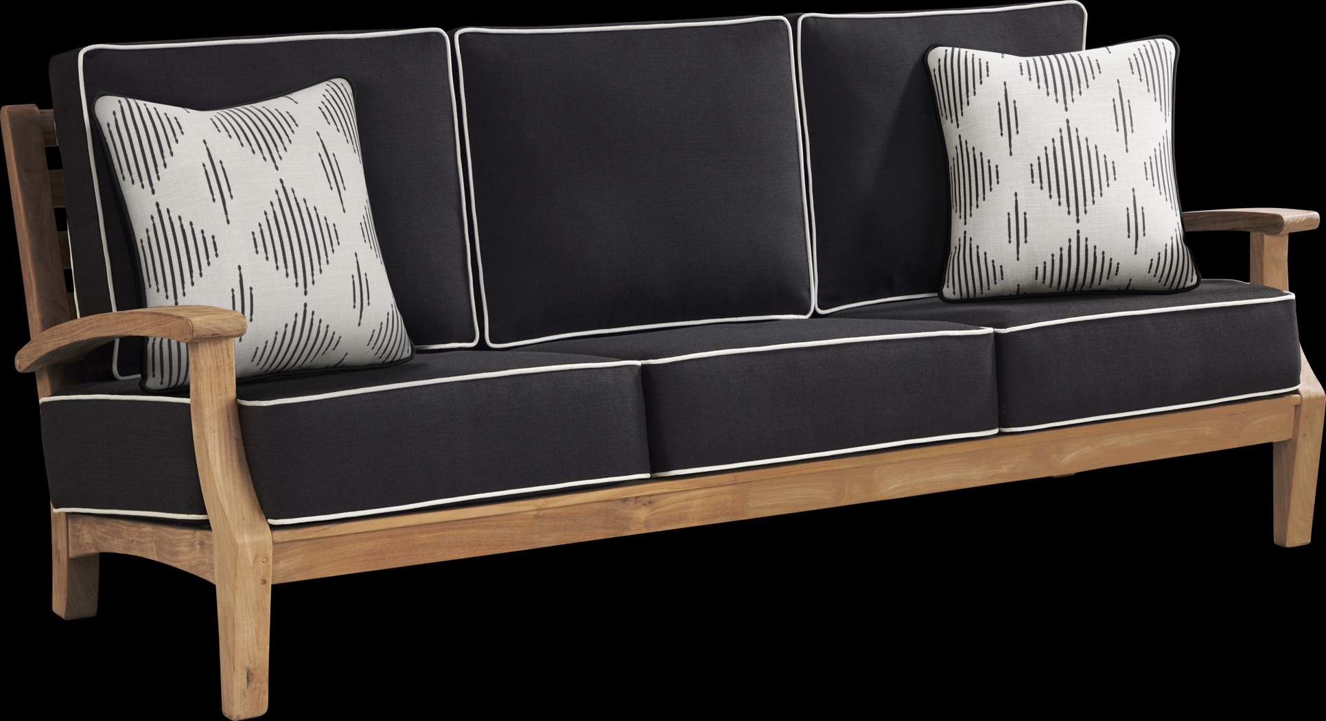 Pleasant Bay Teak 4 Pc Outdoor Seating Set with Charcoal Cushions - Thumbnail - Image 3