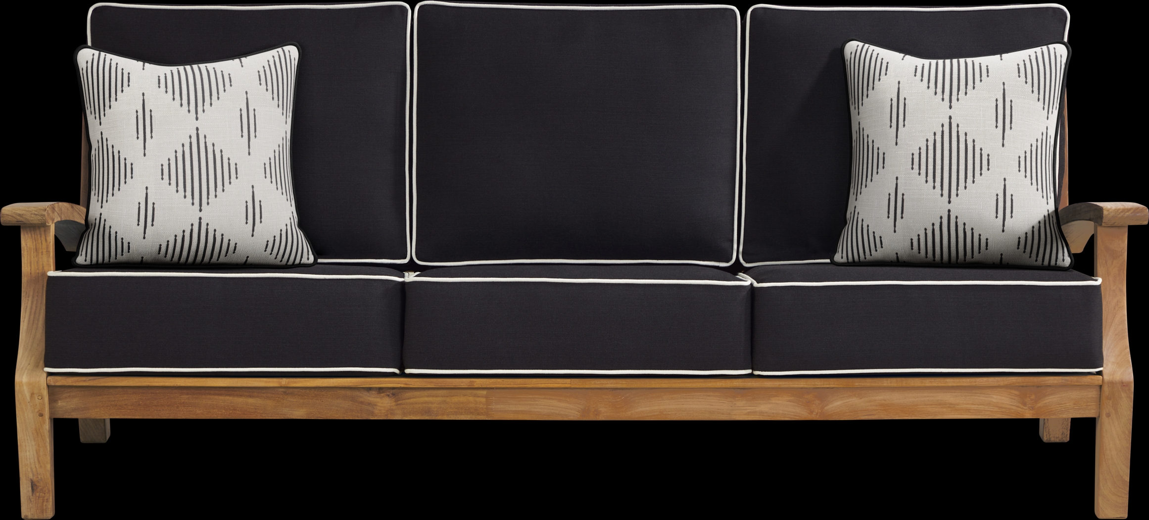 Pleasant Bay Teak 4 Pc Outdoor Seating Set with Charcoal Cushions - Thumbnail - Image 2