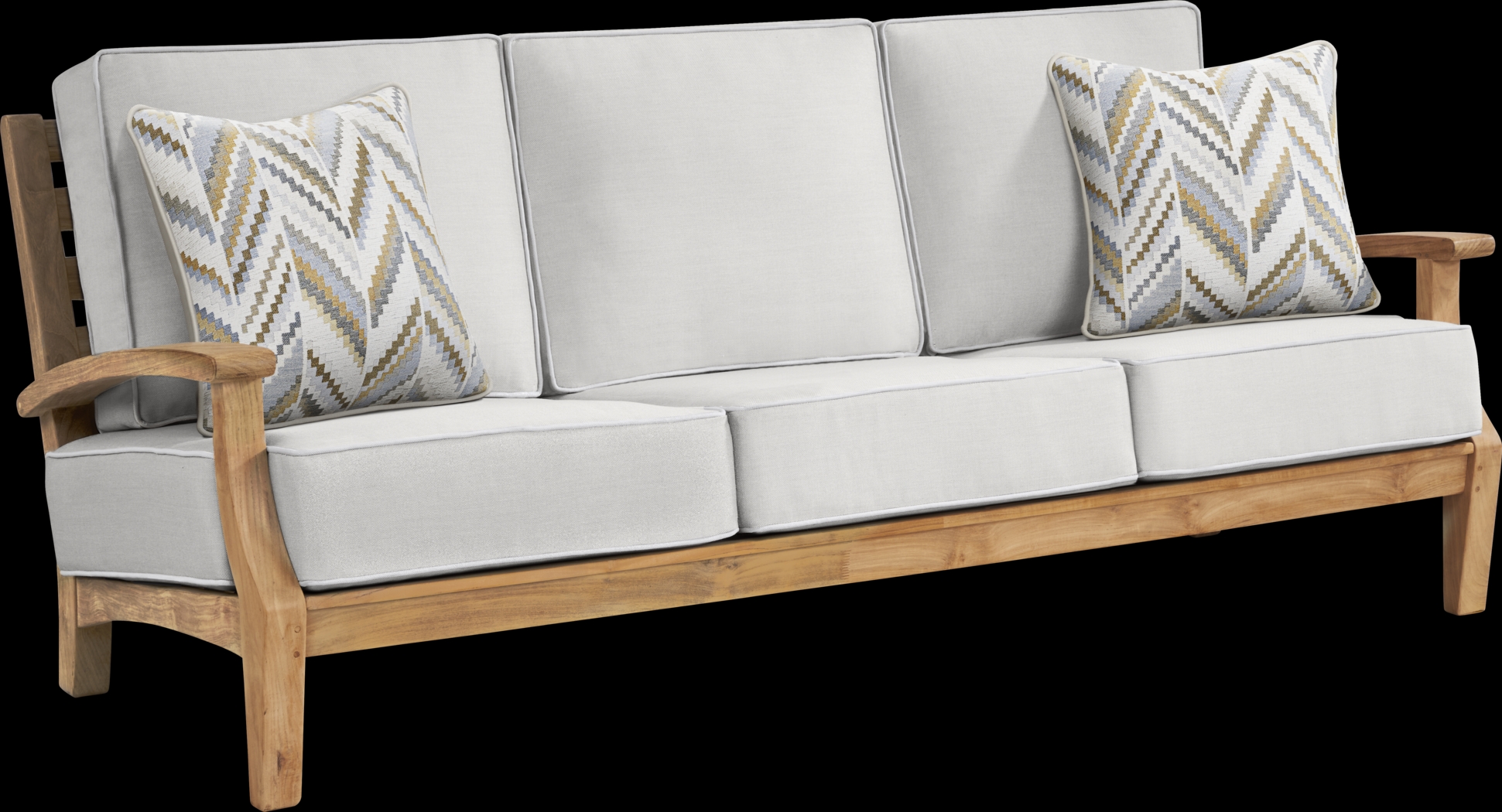 Pleasant Bay Teak Outdoor Sofa with Dove Cushions - Thumbnail - Image 2