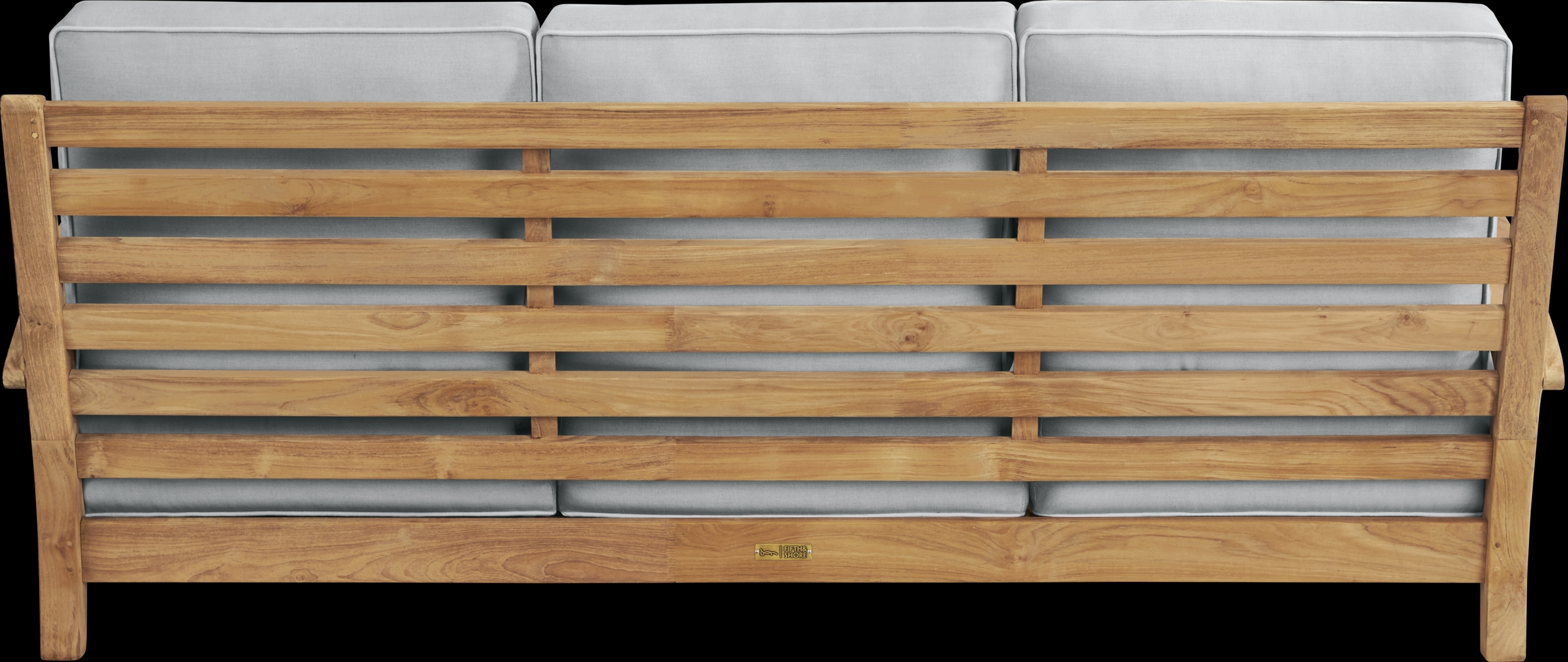 Pleasant Bay Teak Outdoor Sofa with Pewter Cushions - Thumbnail - Image 3