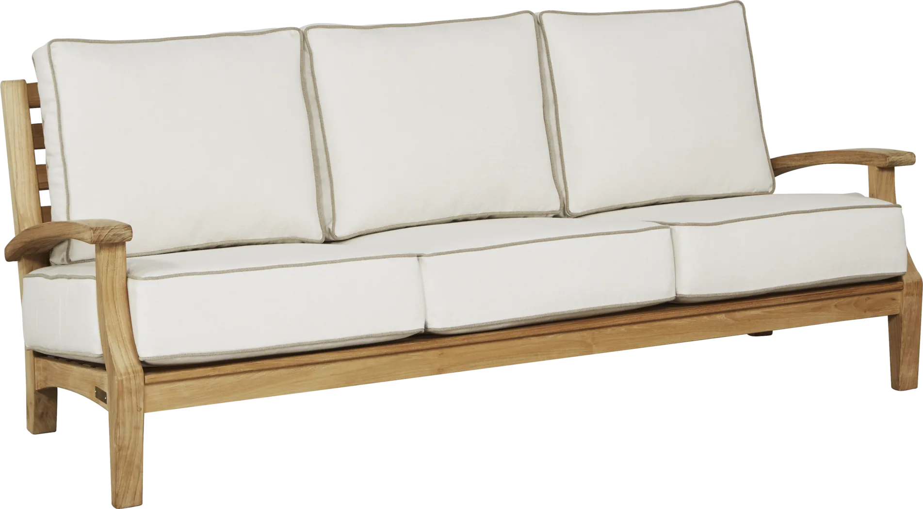 Pleasant Bay Teak 6 Pc Outdoor Seating Set with White Sand Cushions - Thumbnail - Image 3