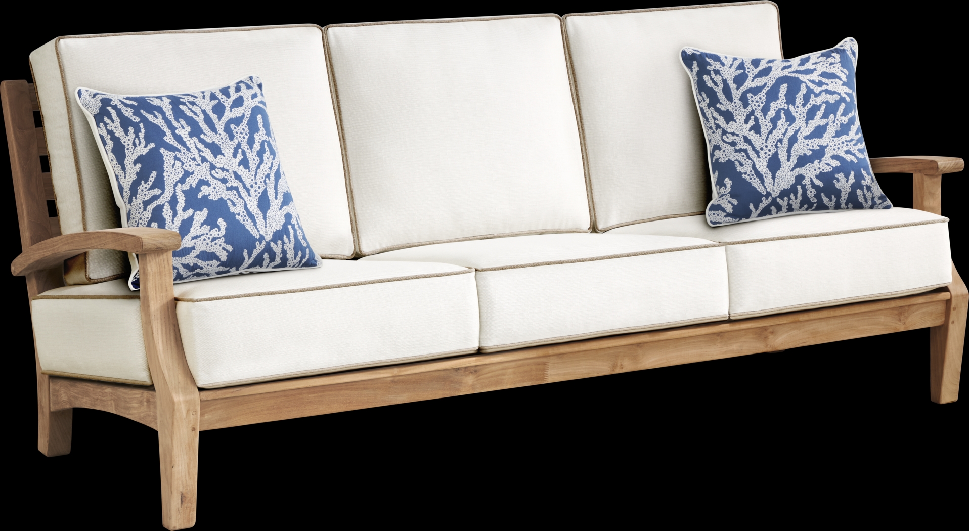 Pleasant Bay Teak Outdoor Sofa with Vapor Cushions - Thumbnail - Image 2