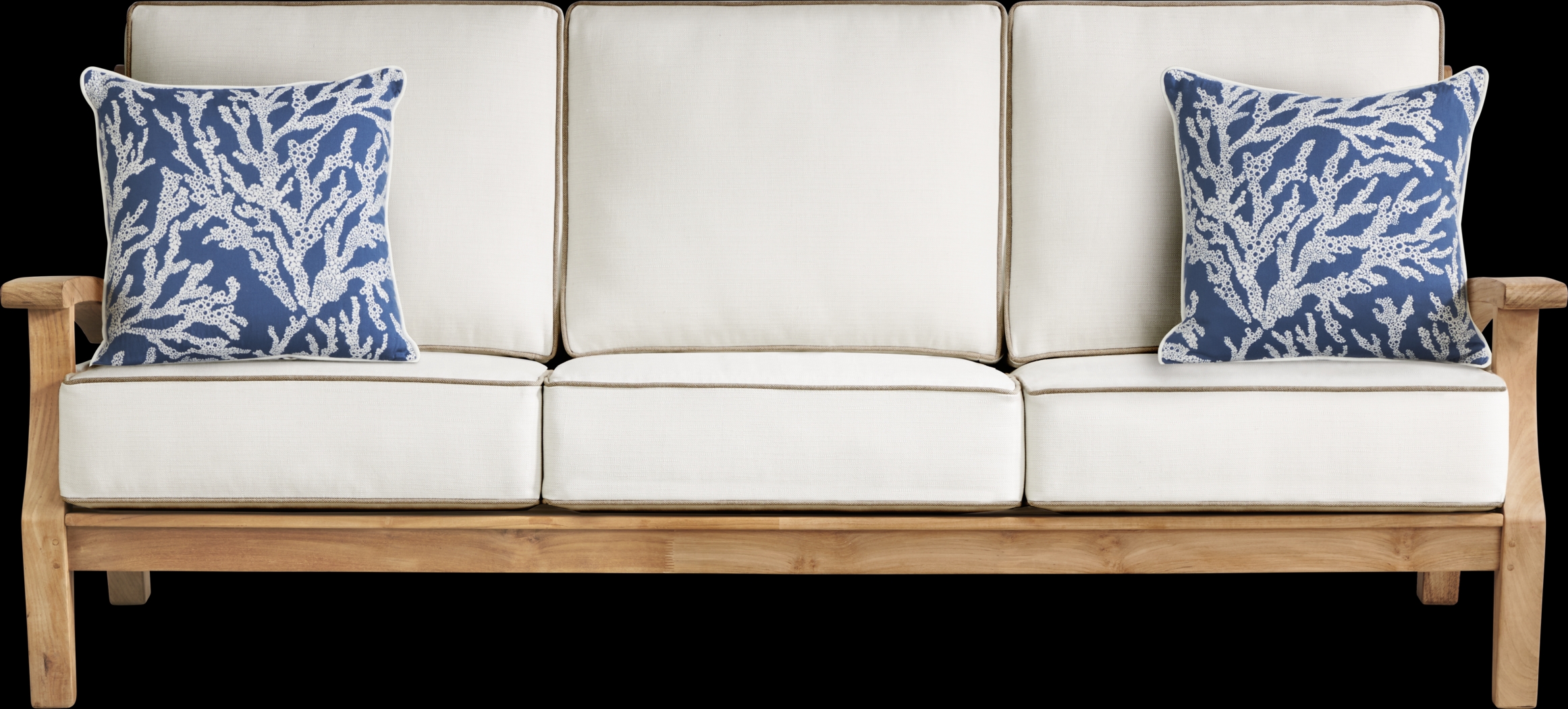 Pleasant Bay Teak Outdoor Sofa with Vapor Cushions - Thumbnail - Image 1