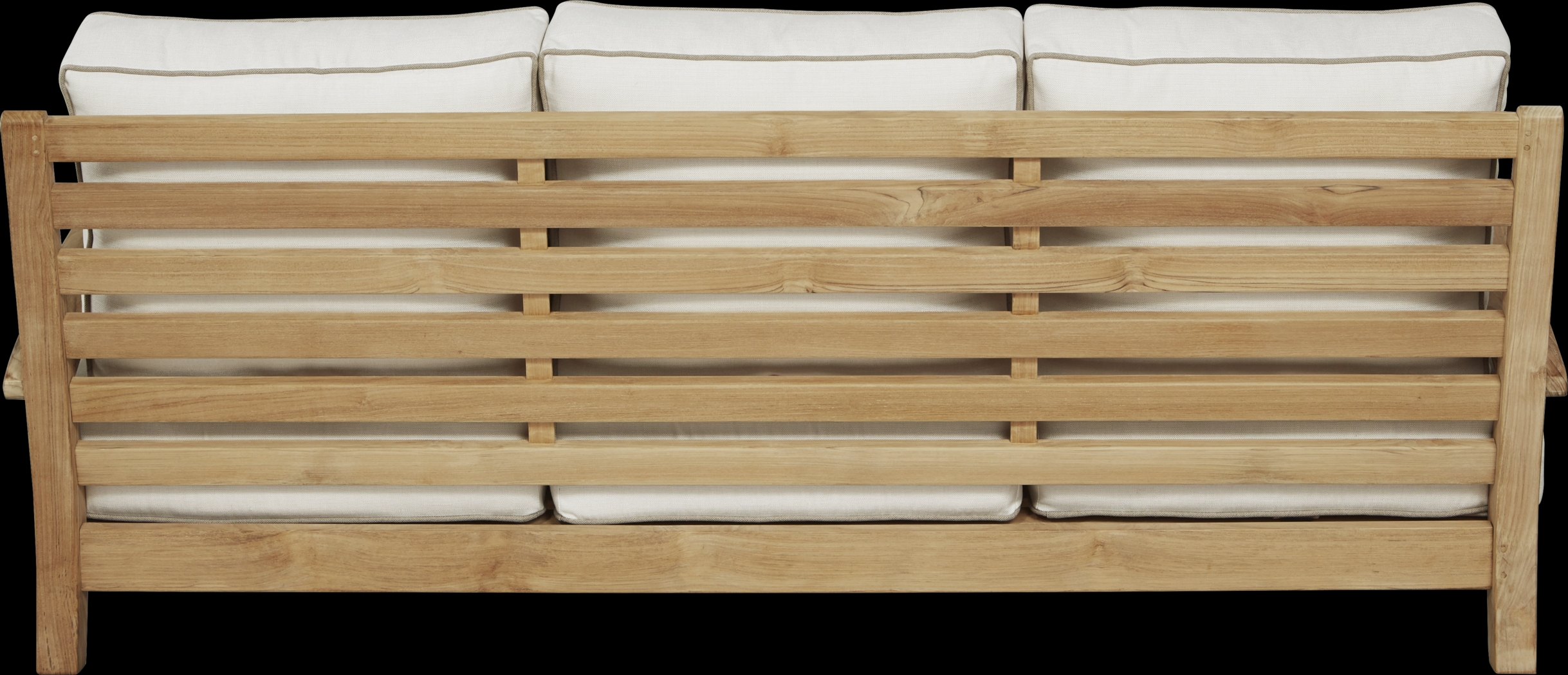 Pleasant Bay Teak 4 Pc Outdoor Seating Set with White Sand Cushions - Thumbnail - Image 4