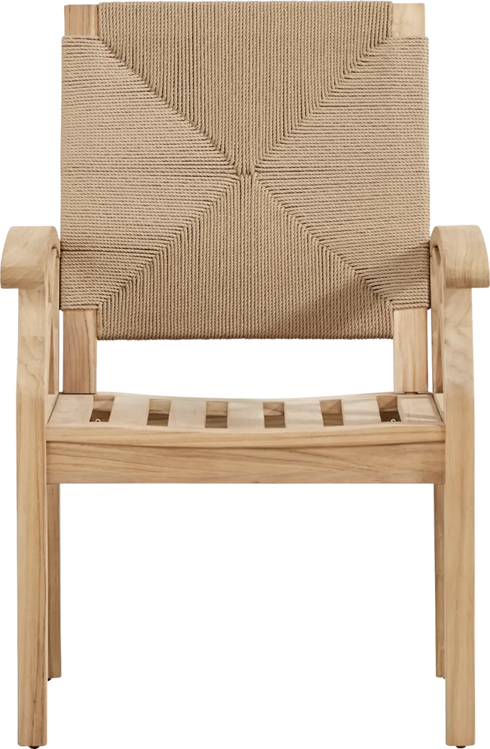 Pleasant Bay Woven Teak 7 Pc Rectangle Extension Outdoor Dining Set - Thumbnail - Image 5