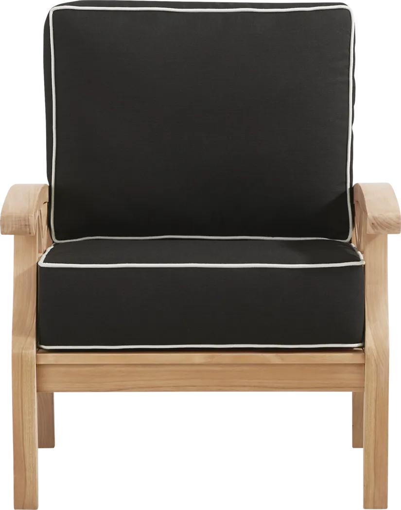 Pleasant Bay Woven Teak 4 Pc Outdoor Loveseat Seating Set with Charcoal Cushions - Thumbnail - Image 6