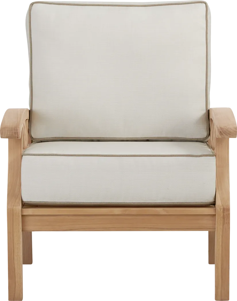 Pleasant Bay Woven Teak 4 Pc Outdoor Seating Set with Vapor Cushions - Thumbnail - Image 6