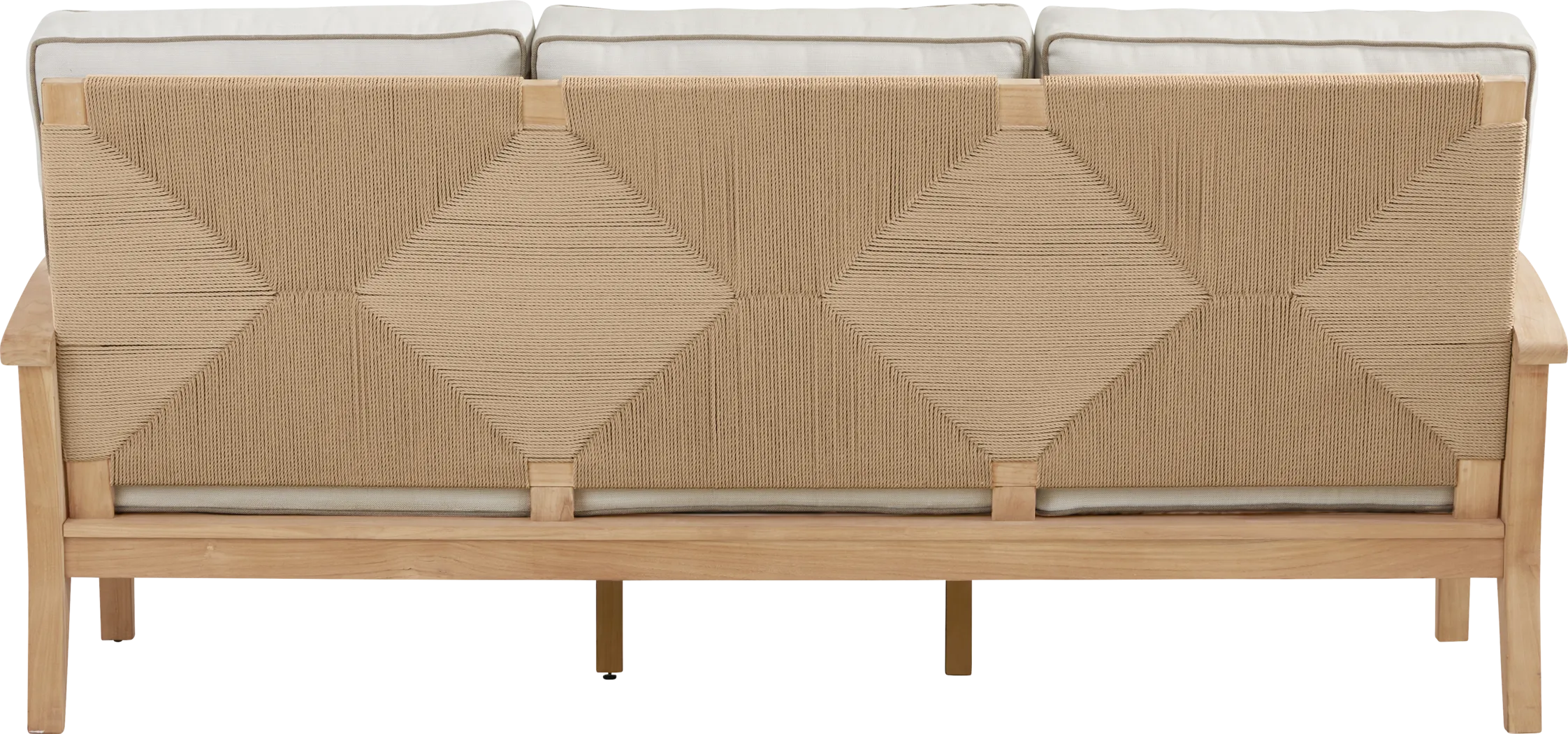 Pleasant Bay Woven Teak Outdoor Sofa with Vapor Cushions - Thumbnail - Image 3