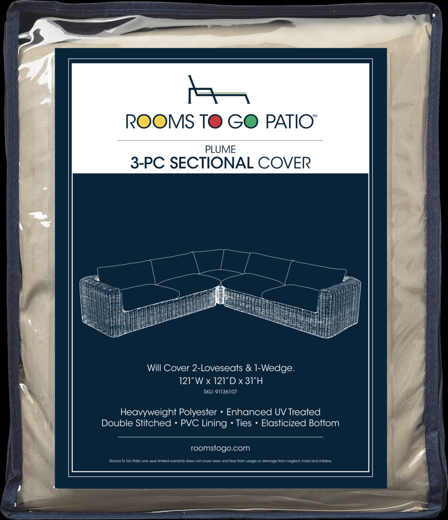 Plume 3 Pc Patio Sectional Cover - Thumbnail - Image 1