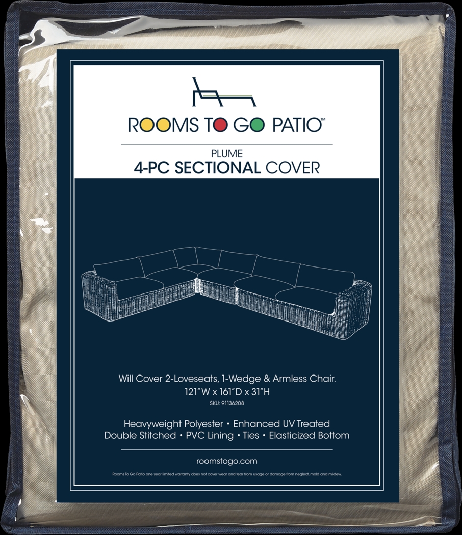 Plume 4 Pc Patio Sectional Cover - Thumbnail - Image 1