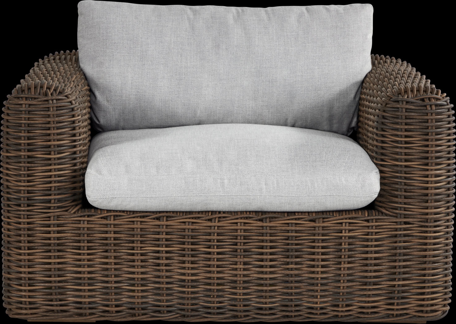Plume Brown Outdoor Club Chair with Dove Cushions - Thumbnail - Image 2