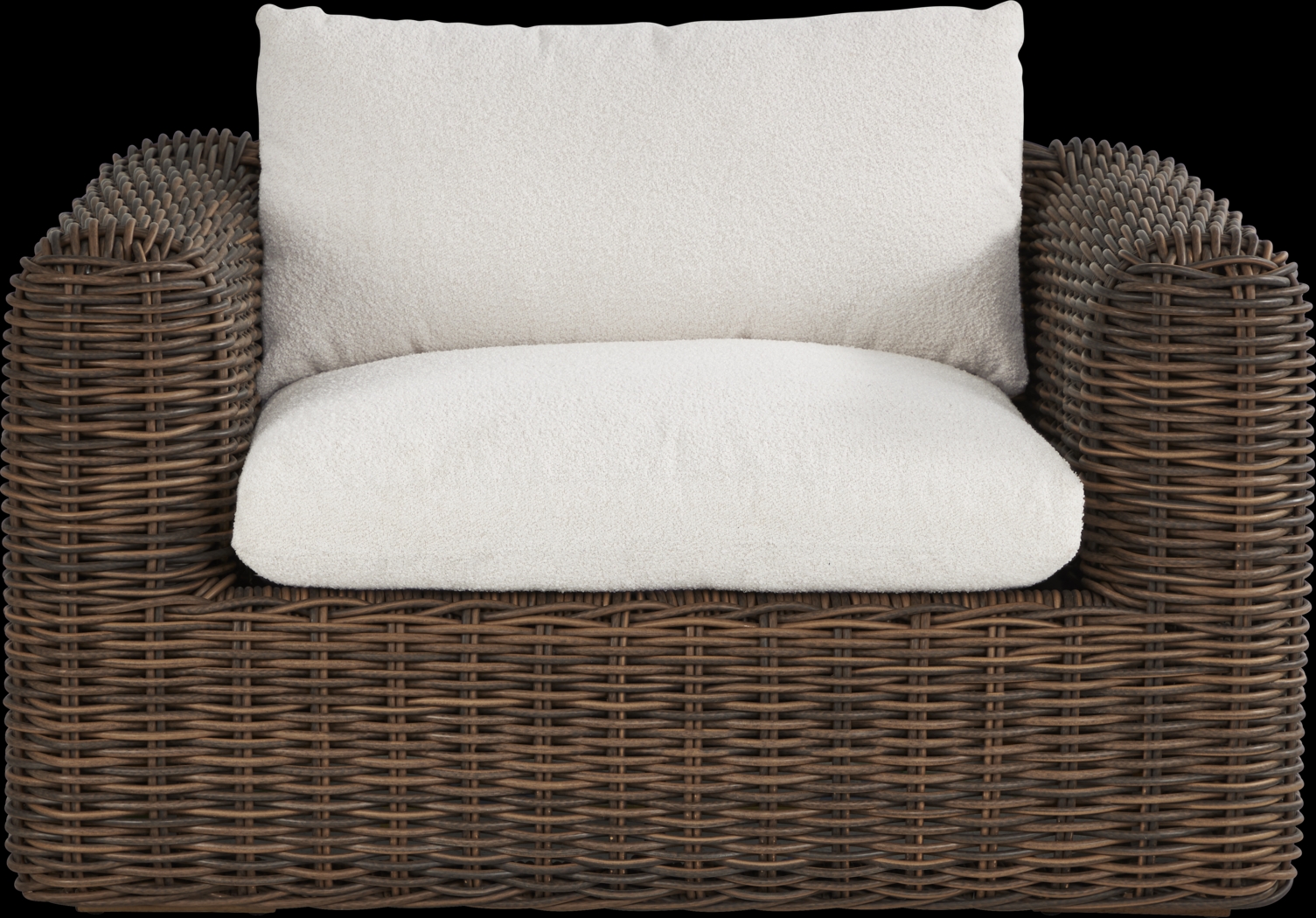 Plume Brown Outdoor Club Chair with Ivory Cushions - Thumbnail - Image 2