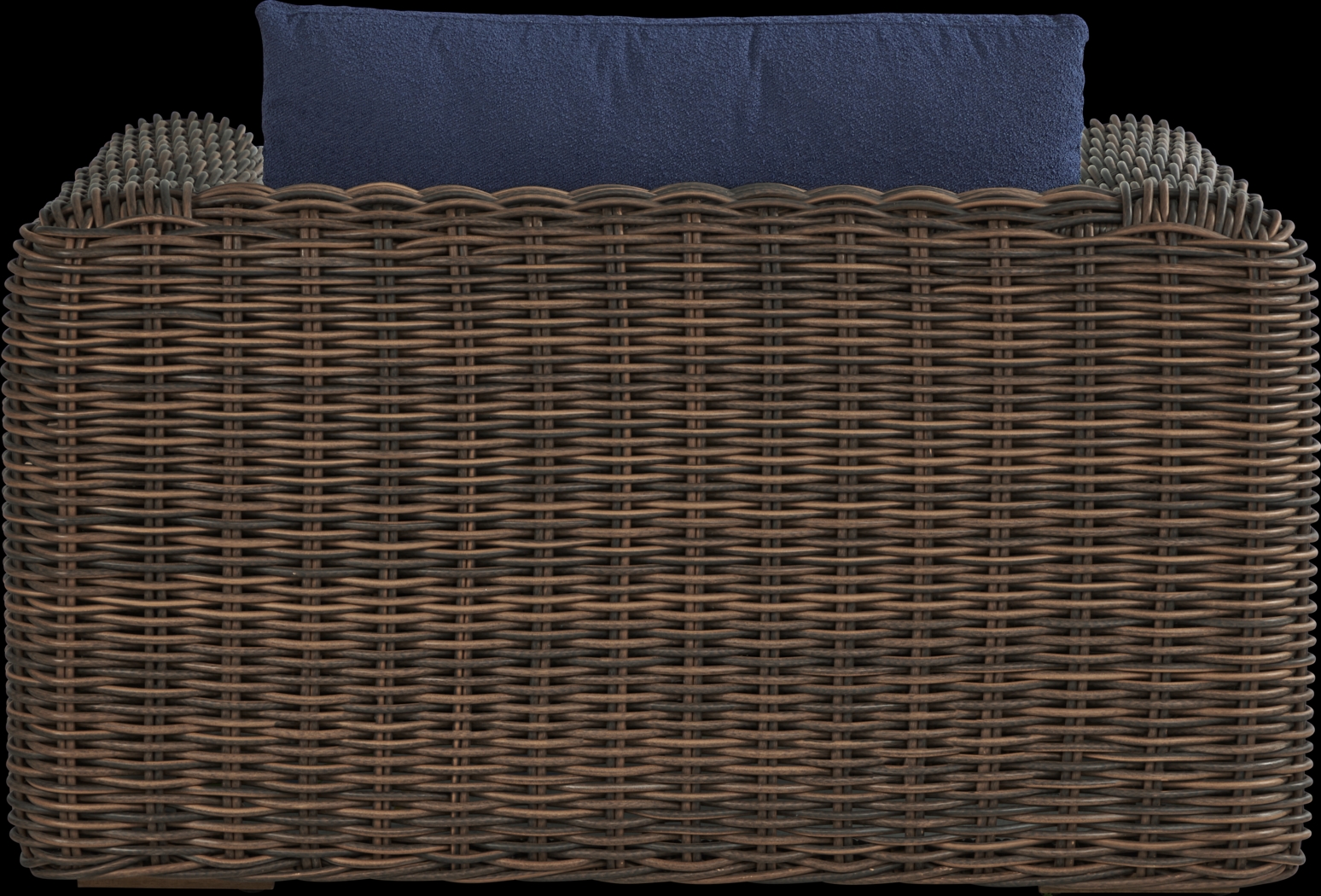 Plume Brown Outdoor Club Chair with Navy Cushions - Thumbnail - Image 3