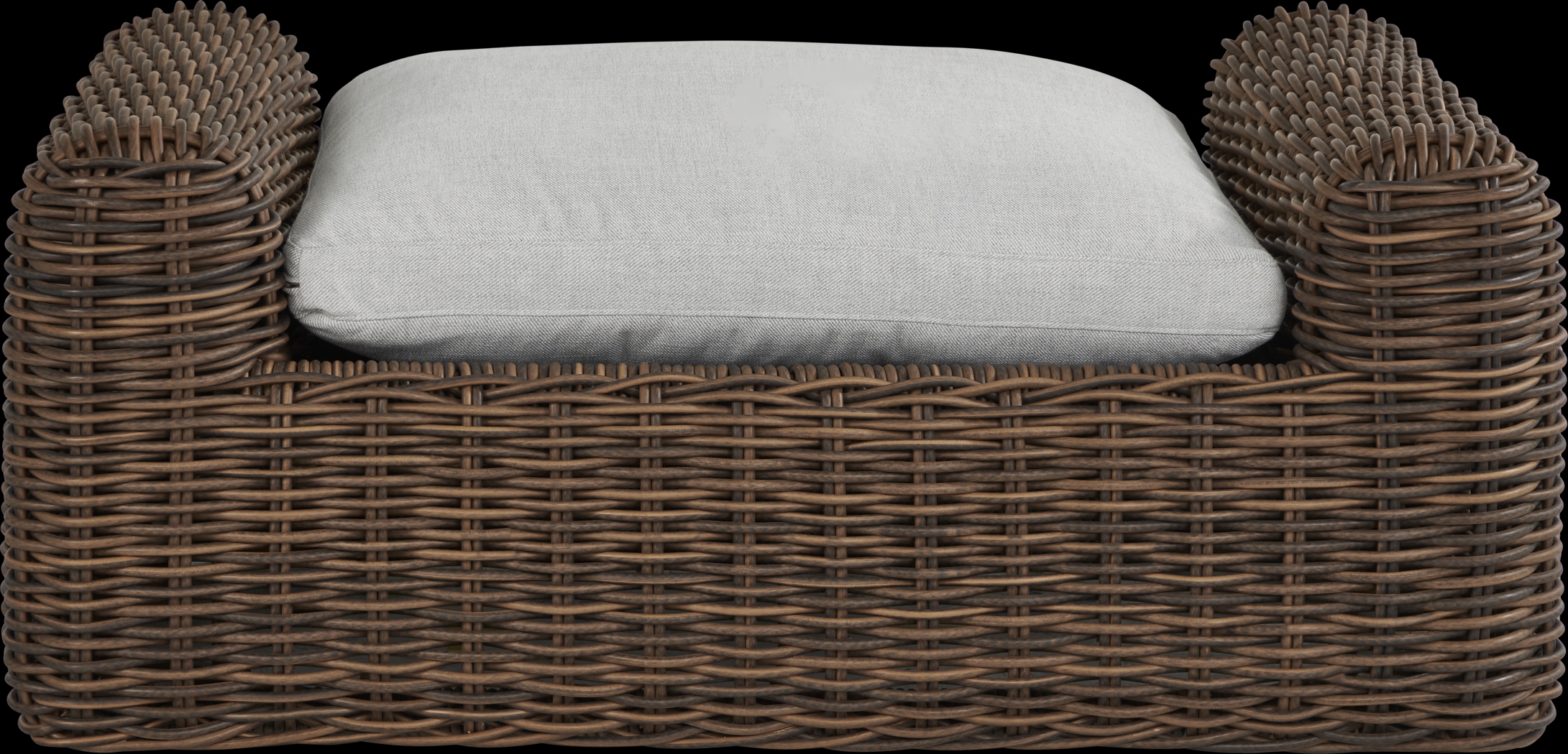 Plume Brown Outdoor Ottoman with Dove Cushion - Thumbnail - Image 2