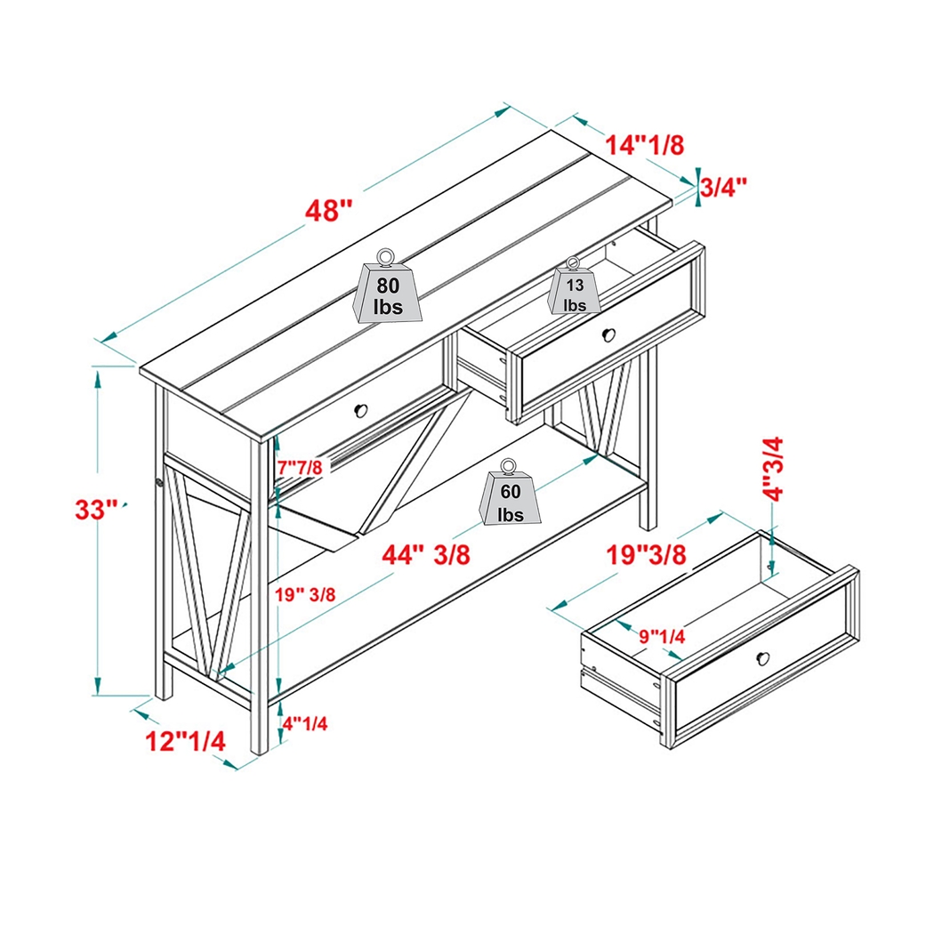 Plumpoint Black Sofa Table - Thumbnail - Image 6
