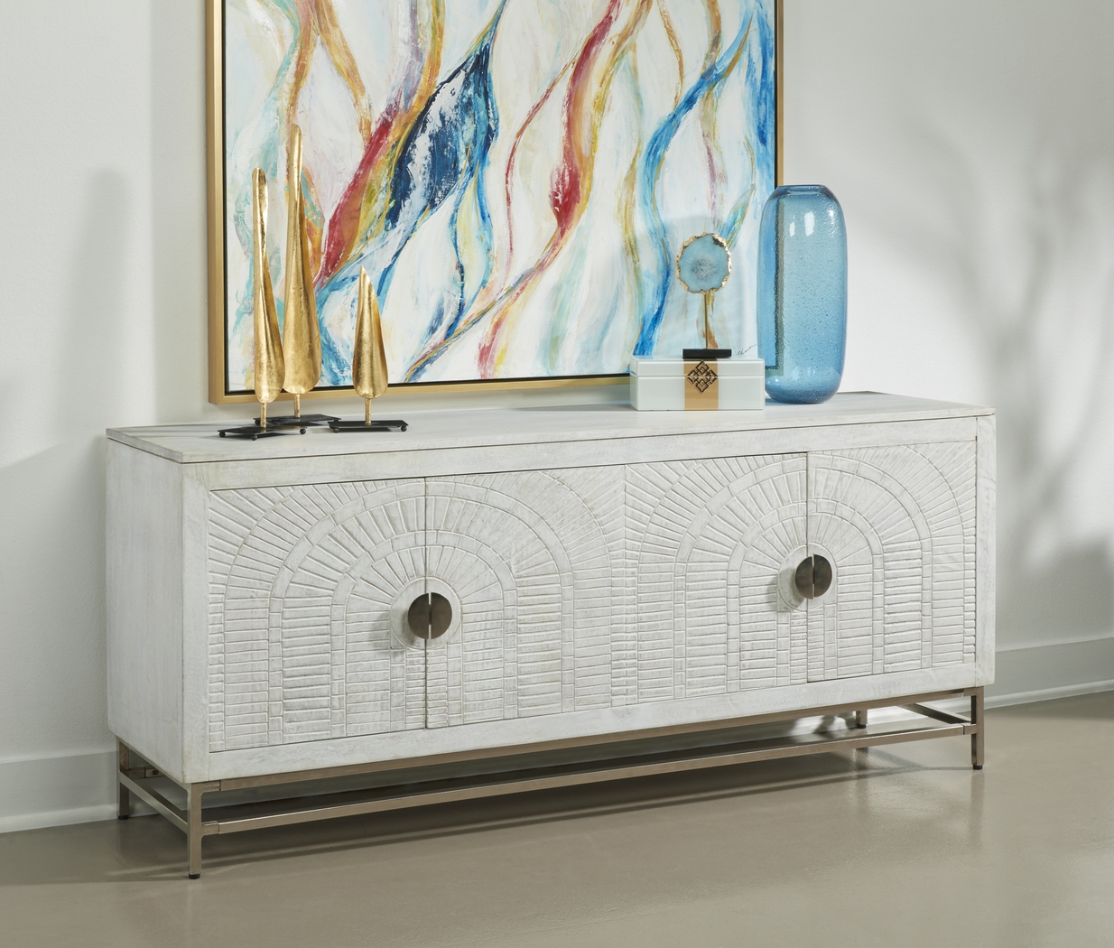 Plyley White Credenza - Thumbnail - Image 2