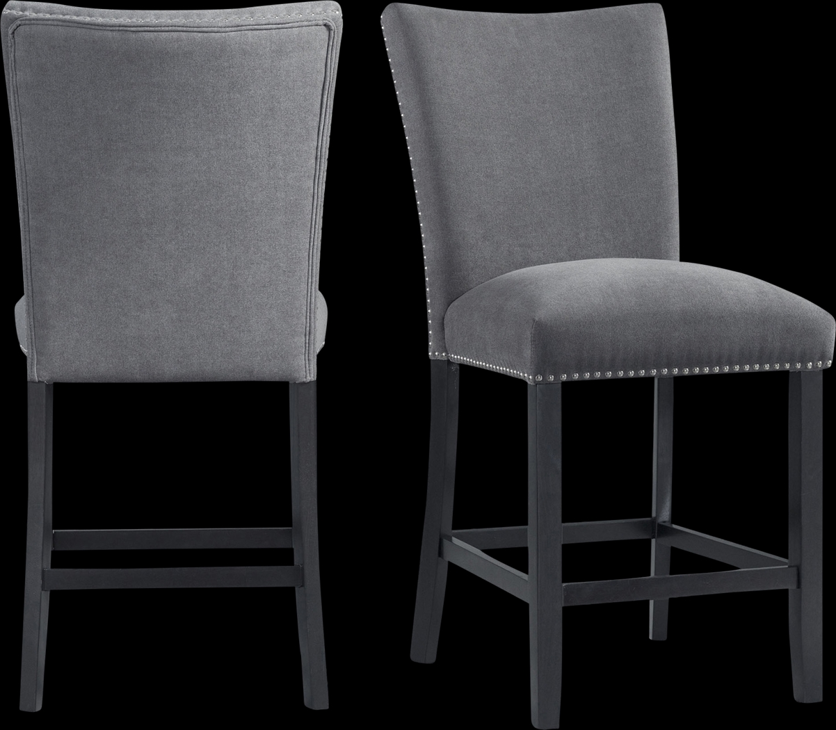 Pocan Black Counter Height Stool, Set of 2 - Thumbnail - Image 1