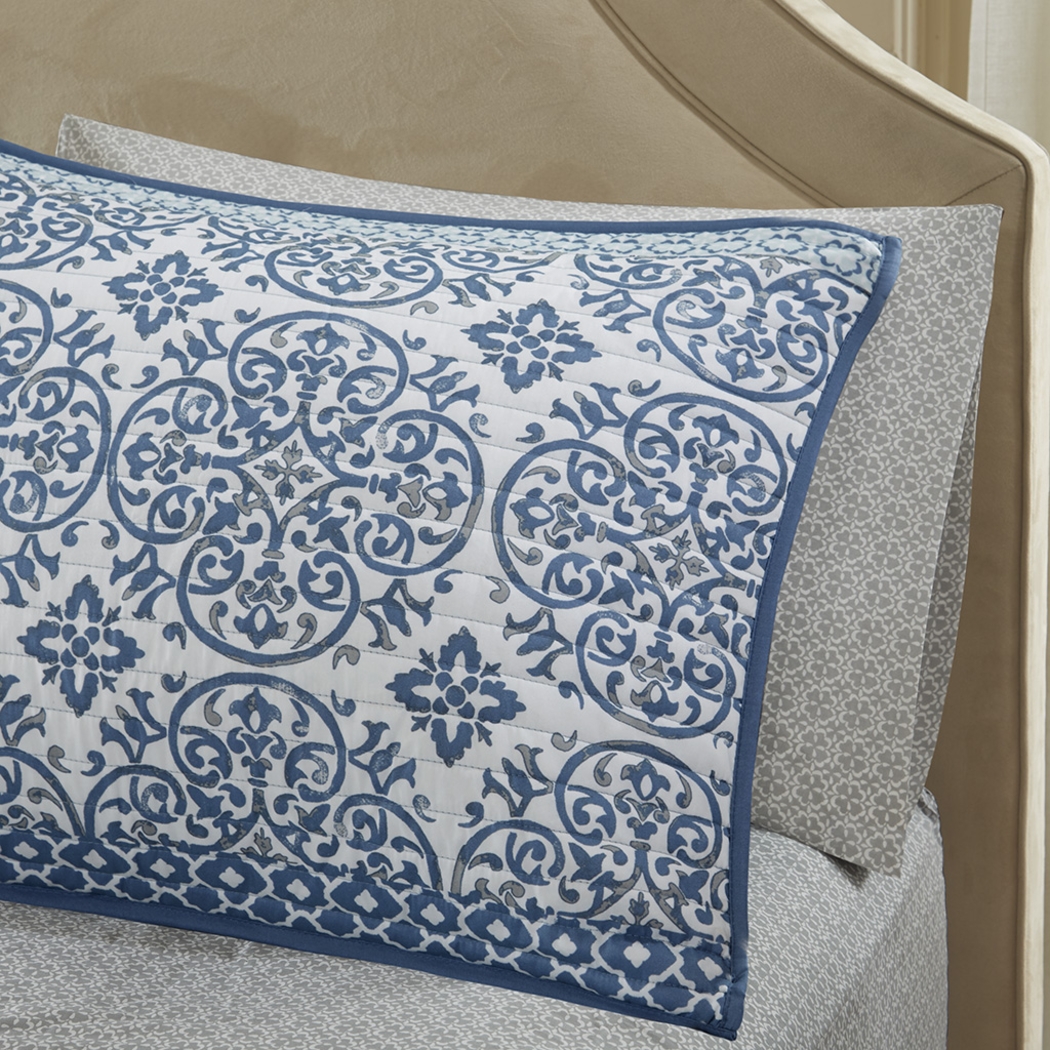 Poeyfarre Blue 8 Pc California King Coverlet Set - Thumbnail - Image 5