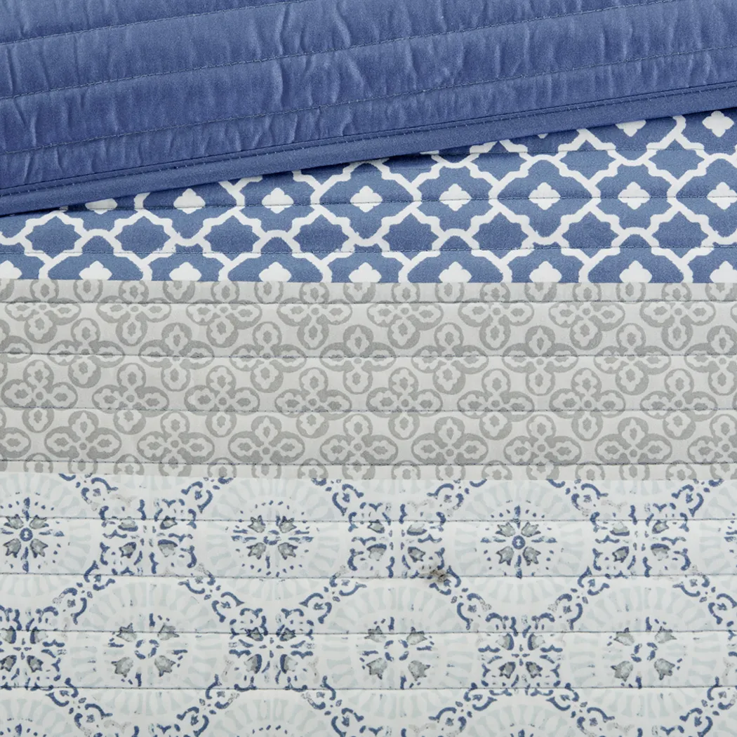 Poeyfarre Blue 8 Pc King Coverlet Set - Thumbnail - Image 6