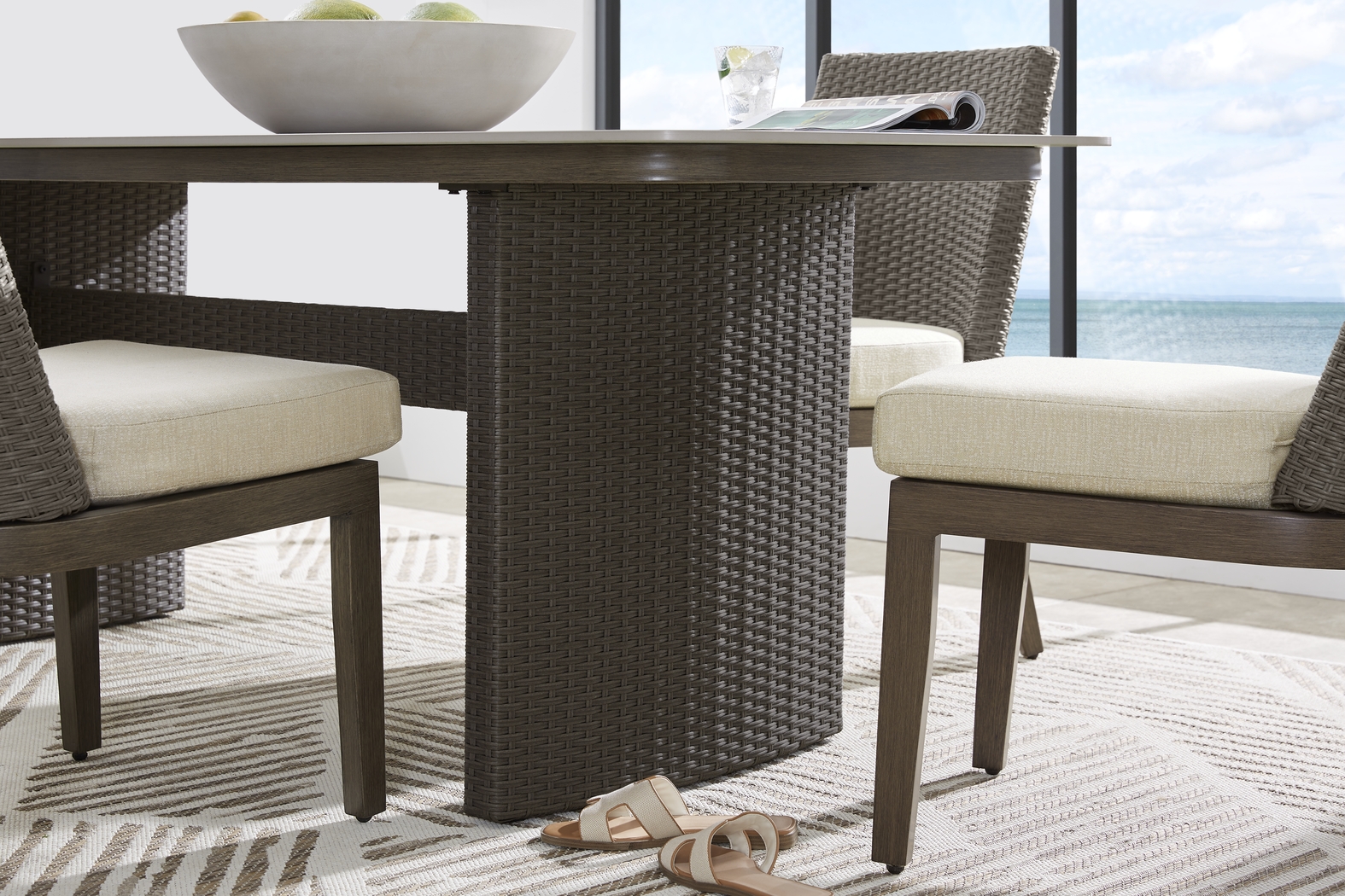 Point Reyes Brown Outdoor Dining Table - Thumbnail - Image 4